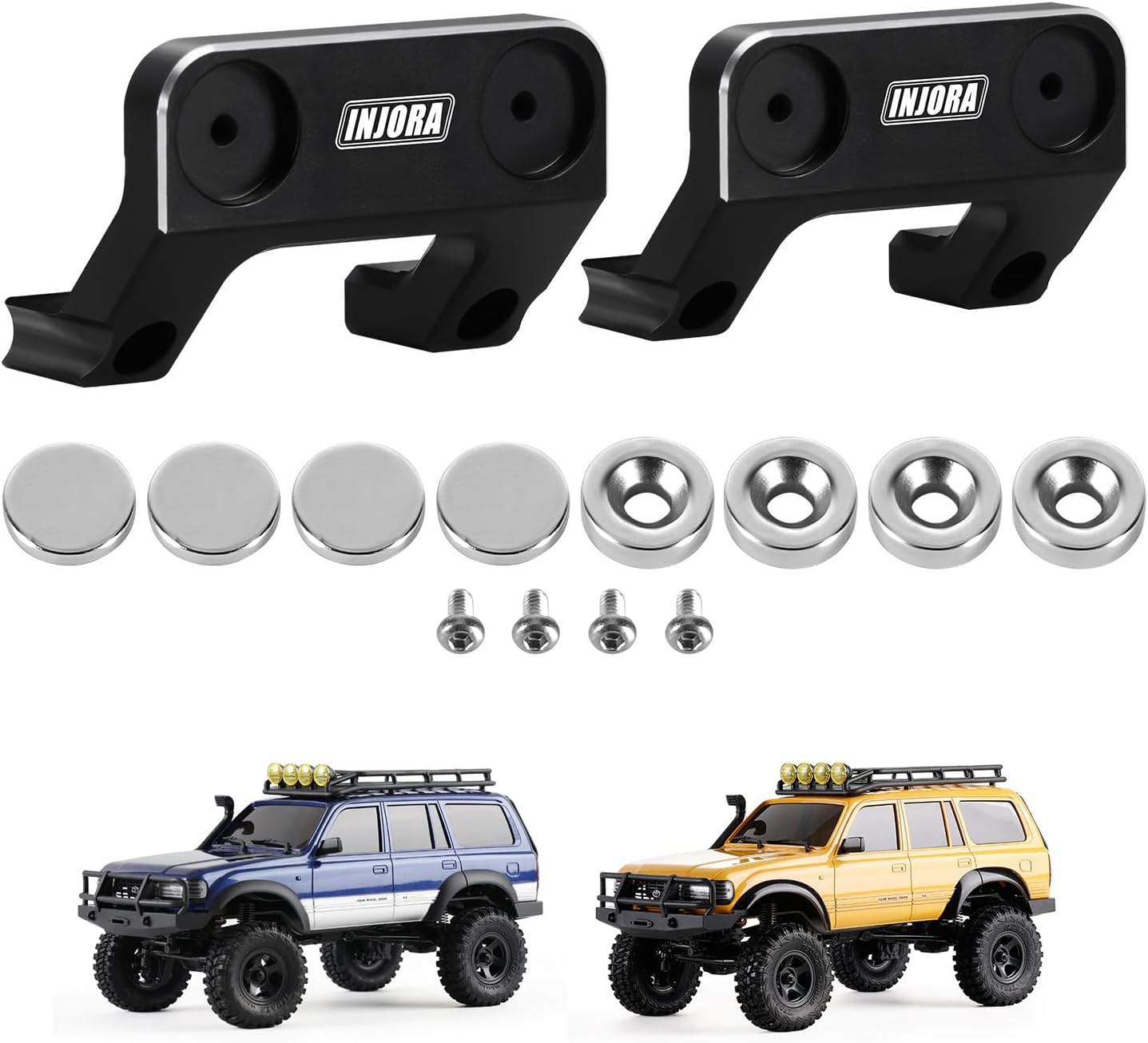 INJORA Magnetic Body Mount Invisible Body Post for FMS FCX18 LC80 1/18 RC Crawler Upgrade image number 2