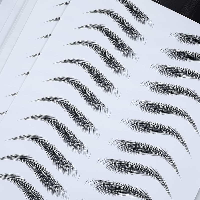 Molain 4D Hair-Like Eyebrow Tattoos - 12 Sheets Waterproof Long-Lasting Eyebrow Transfers - Peel off Stickers - Classic Style, 132 Pairs image number 3