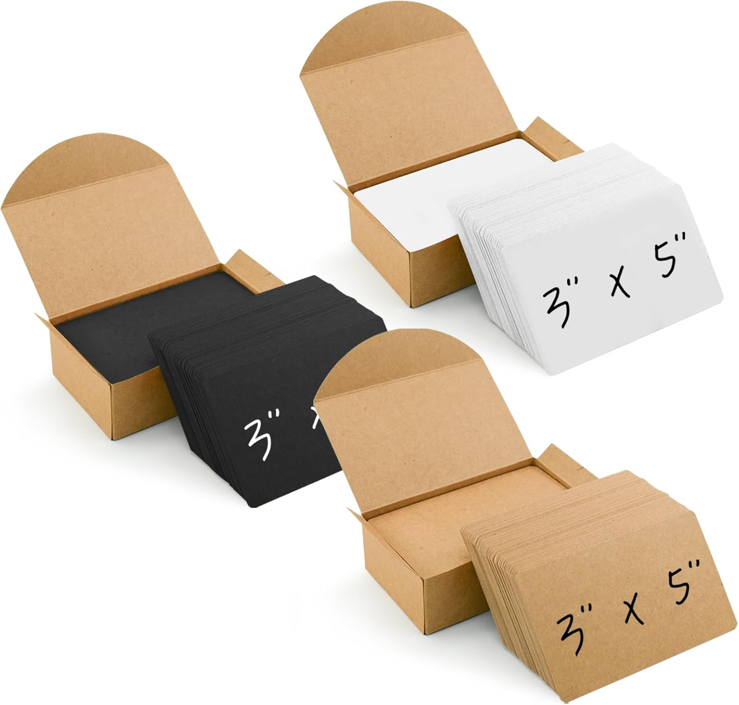 VANRA 300PCS Blank Index Cards 3X5 Inches Note Cards Thick 111Lb Cardstock Flash Cards, Unruled Study Cards for School Learning, Office (White)