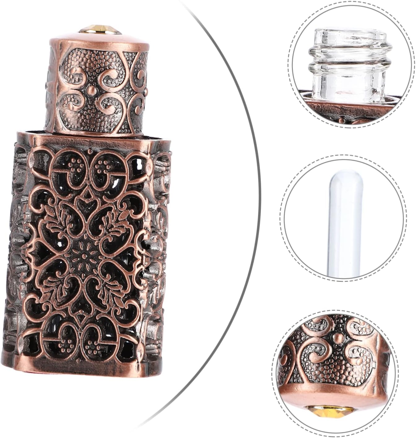 CANIGHT 2Pcs Essential Oil Spray Bottle Hollow Engraving Refillable Perfume Dispenser for Travel Leak Convenient Aromatherapy Container image number 6