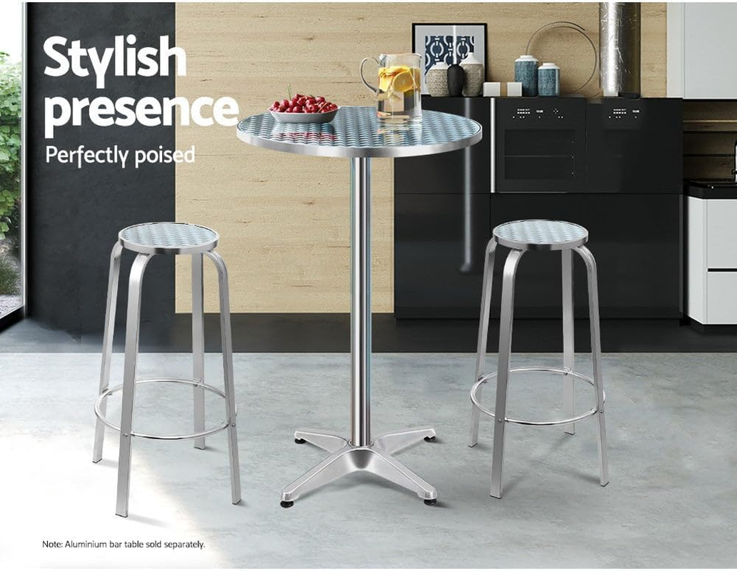 Gardeon Outdoor Bar Stools Patio Furniture Indoor Bistro Kitchen Aluminum X2 image number 3