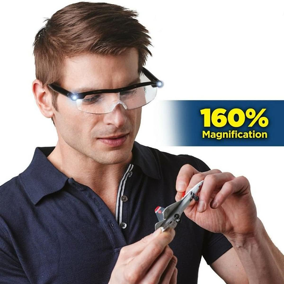 Mighty Sight Magnifying Glass with LED Light & Travel Case - Magnifying Glasses for Close Work - Computer Glasses for Women, Men'S Reading Glasses, Eye Glasses with Work Light - as Seen on TV image number 1