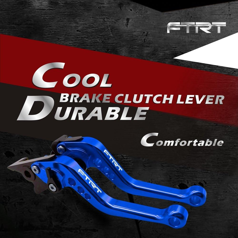 Short Brake Clutch Levers Compatible with MT-07 FZ-07 MT-09 FZ-09 2014-2020/ XJ6 Diversion 2004-2015/ FZS1000 FZ1 FAZER 06-15/ FZ6R 09-15/ FZ8 2011-2015/ XSR700 XSR900 16-19: Blue image number 3