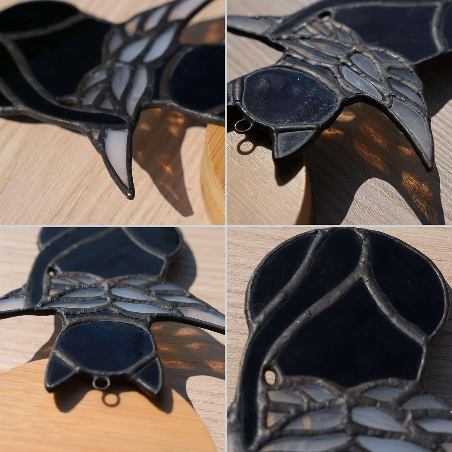 BOXCASA Angel Cat Memorial Gifts Ornaments,Stained Glass Window Hanging Decorations,Angel Wings Black Cat Suncatcher Decor,Cat Lovers Gifts Ornaments,Pet Memorial Sympathy Gifts Decoration image number 4