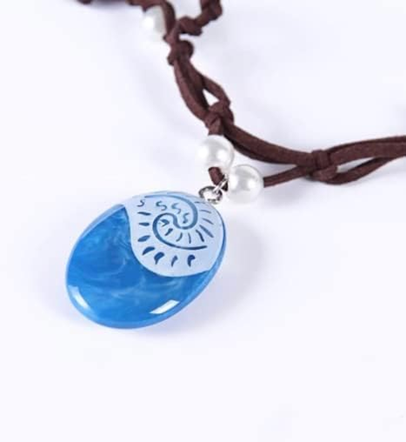 Moana Necklace, Pendant Necklace for Princess Moana Cosplay with Hawaii Flowers Hair Clip Halloween Costume Halloween Party Favors, Resin image number 5