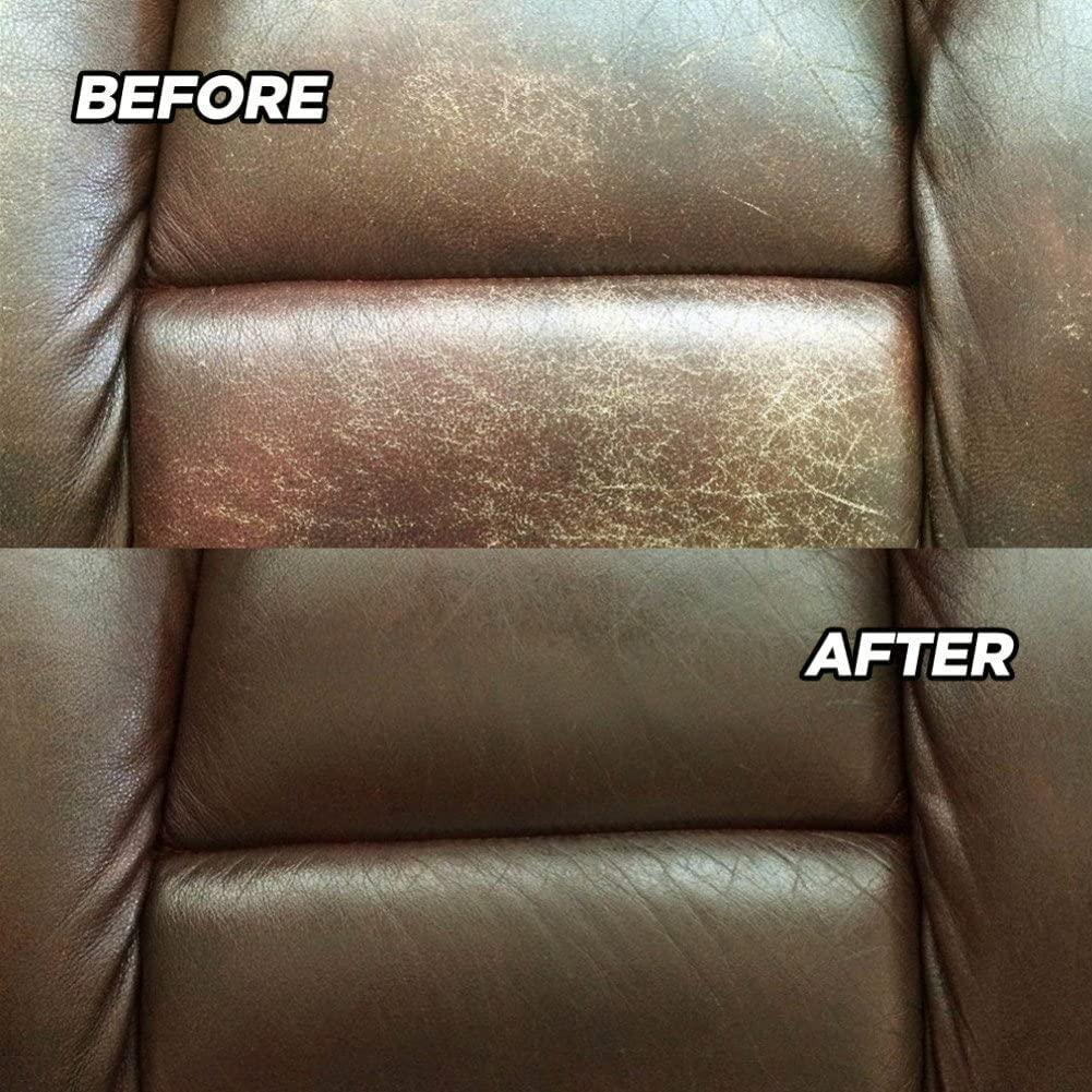 Leather and Vinyl Repair Kit - Restorer of Your Furniture,Car Seats,Sofa,Jacket,Purse,Belt,Shoes,Genuine,Italian,Bonded,Pu Leather. (Brown)