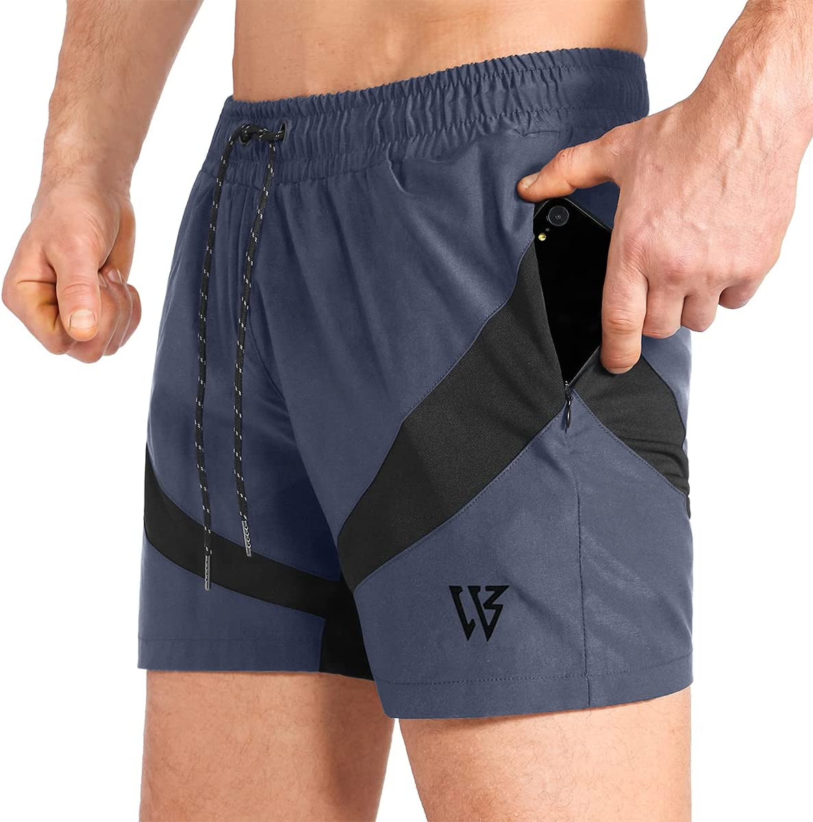 ZENWILL Mens Lightweight Running Sport Shorts Athletic Men Short with Zip Pocket