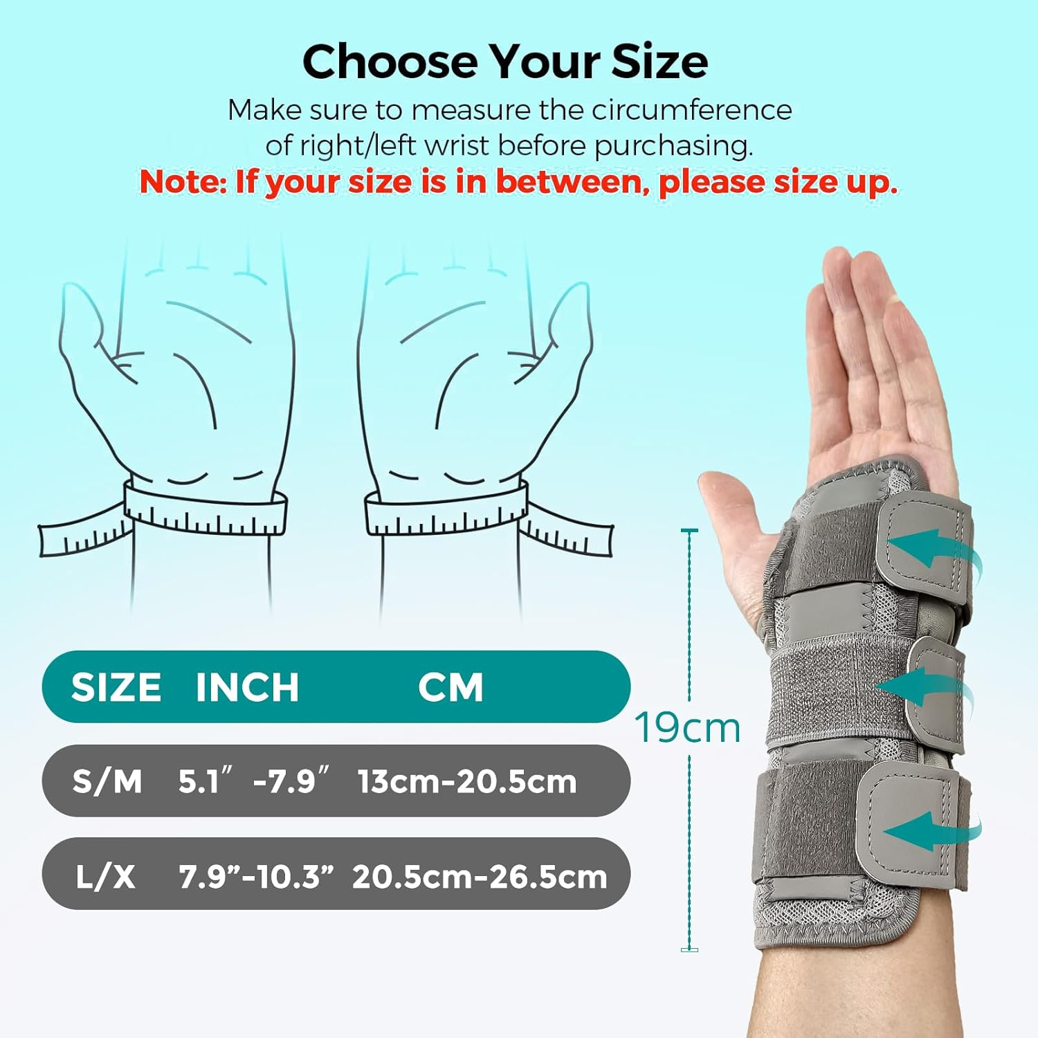 Wrist Brace for Carpal Tunnel, [New Upgrade] Adjustable Night Wrist Support Brace, Hand Support for Arthritis, Tendonitis, Sprain, Injuries, Wrist Pain (Right Hand-Grey, L/XL) image number 3