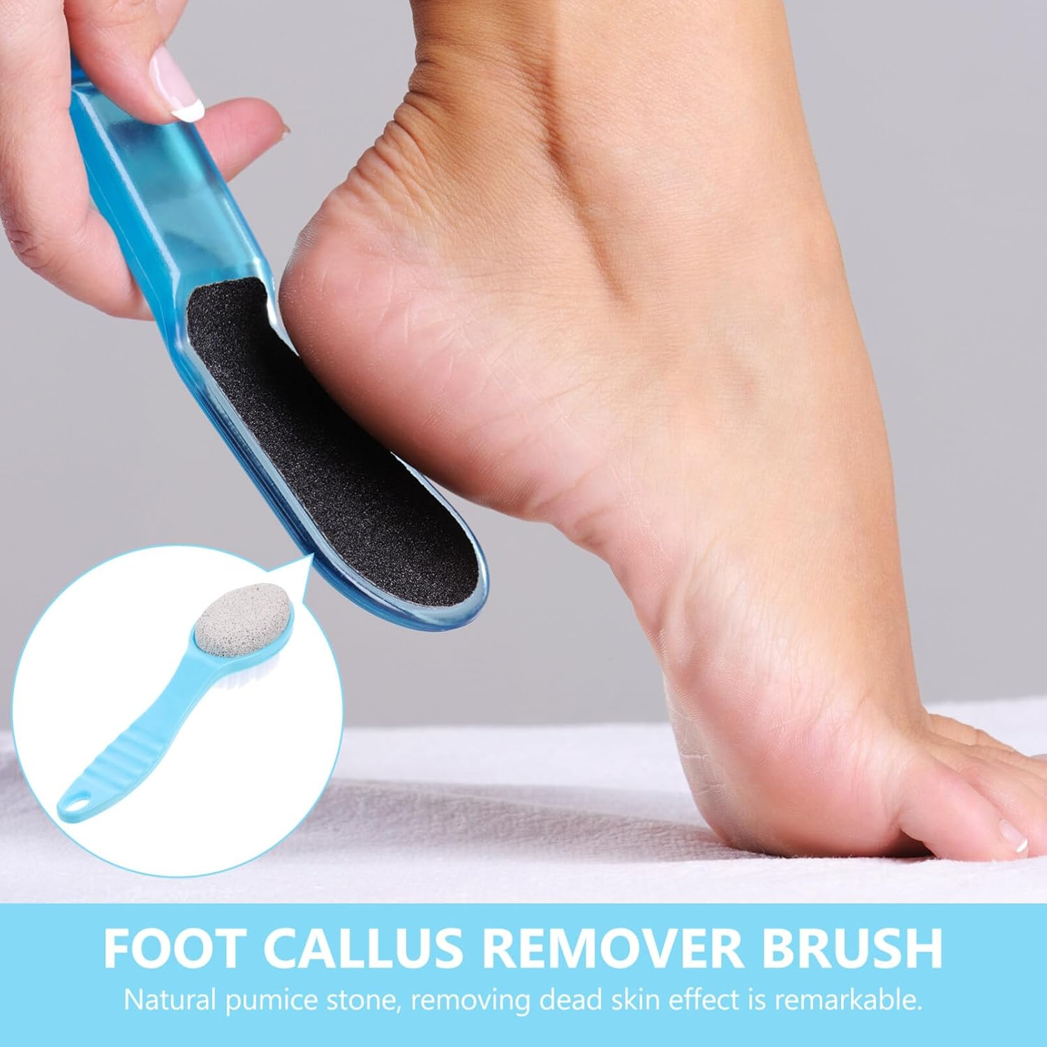 Beavorty Natural Pumice Stone Brush Foot Scrubber Tool Foot Exfoliator for Men Women image number 2