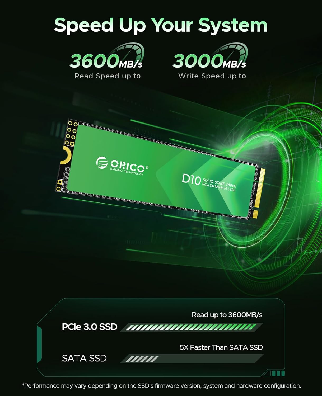 ORICO 2TB M.2 Nvme SSD, Pcie Gen3X4 2280 SSD - up to 2400Mb/S, Internal Solid State Drive with QLC NAND Flash, Compatible with Raspberry Pi 5 Desktop Laptop - D10 (2TB) image number 1