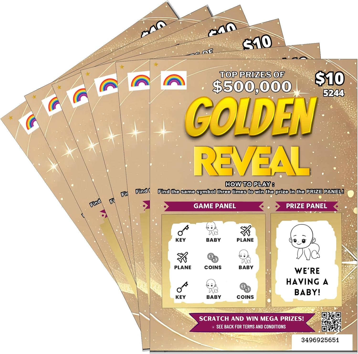 5 Pack Pregnancy Announcement Lottery Scratch Cards, Baby Announcement Cards, Pregnancy Announcement Idea, Family and Grandparents image number 5