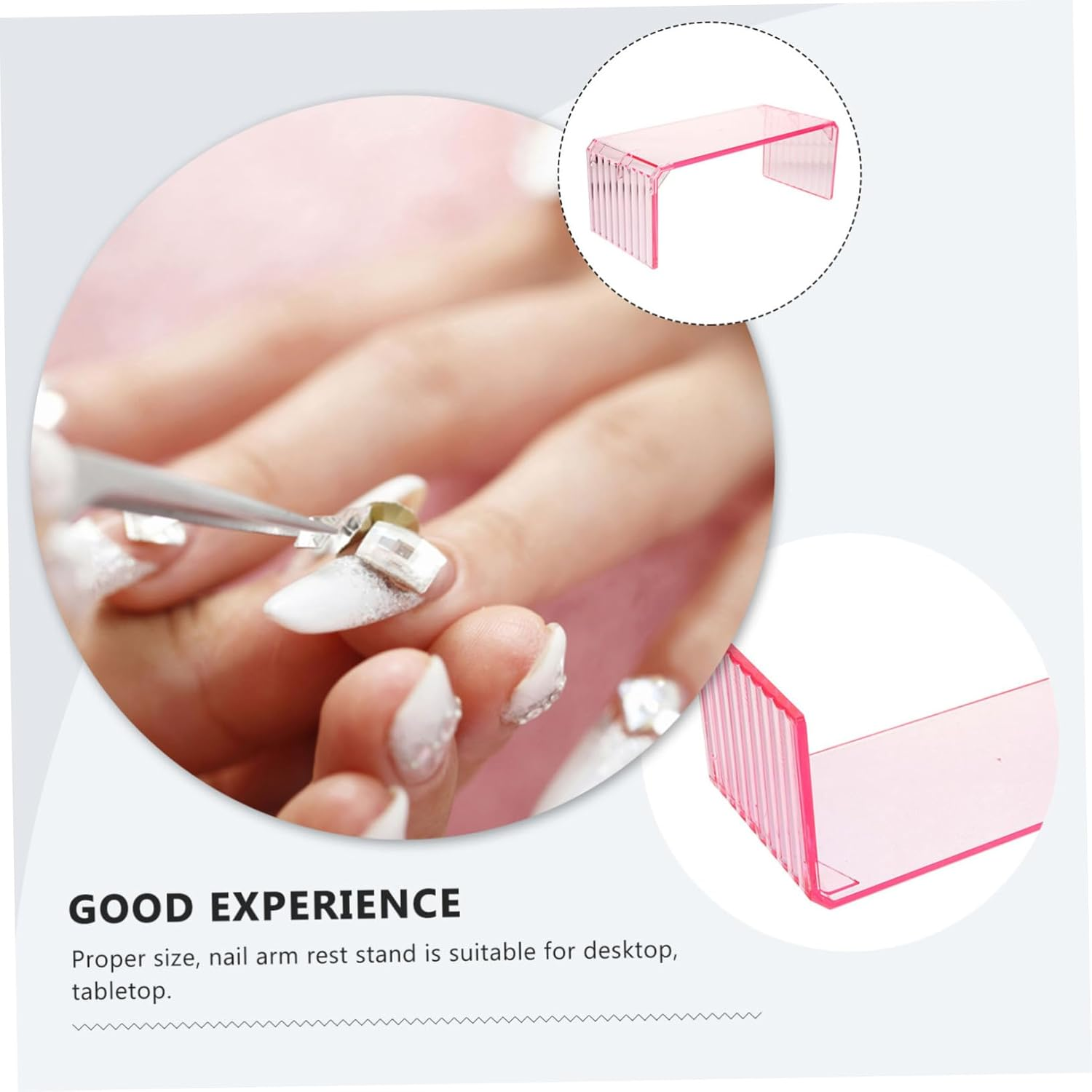 Acrylic Nail Hand Rest Stand Transparent Comfortable Desktop Manicure Arm Support Cushion for Nail Art DIY Salon and Home Use Stable image number 3