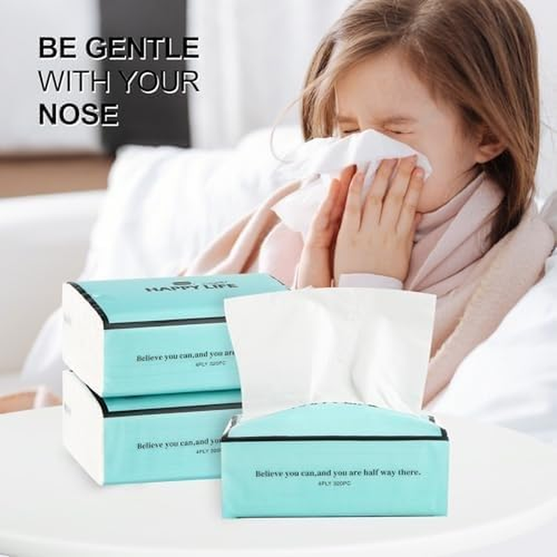 24 Packs 1920 Sheets Soft Facial Tissues - 4 Ply 80 Sheets per Pack Unscented Disposable Household Facial Tissues Fit for Home,Office,School,Car,Handbag Use image number 5